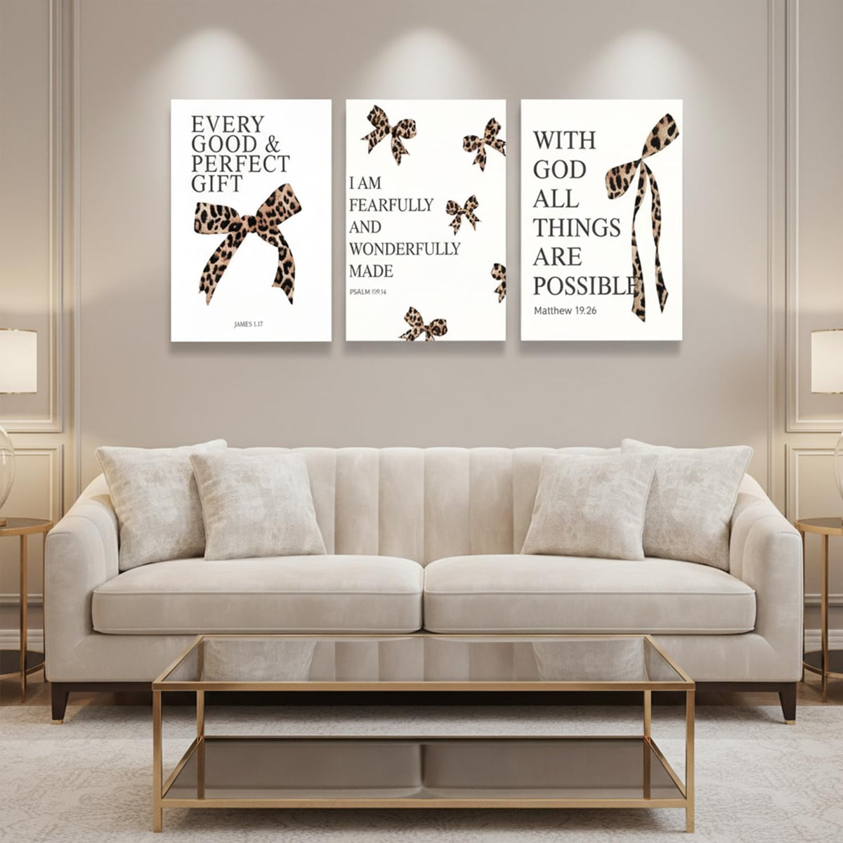 Leopard Bow Wall Art (Leopard print bow / 16L"x12W")