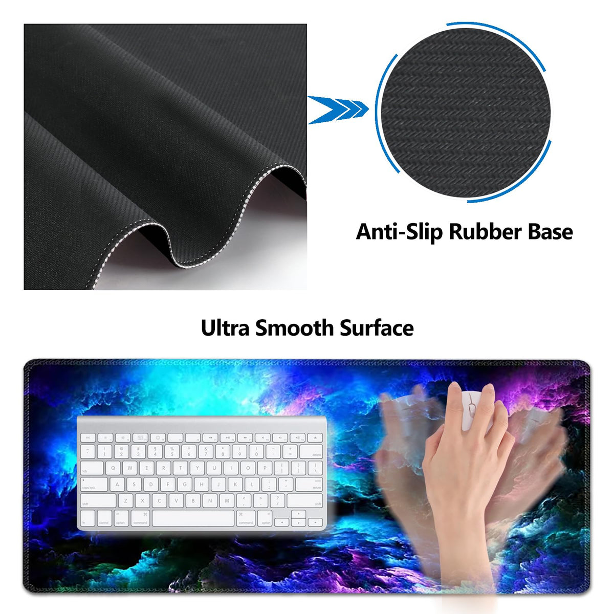 Keyboard Mouse Pad Wrist Rest Set (Gorgeous Nebula Galaxy)