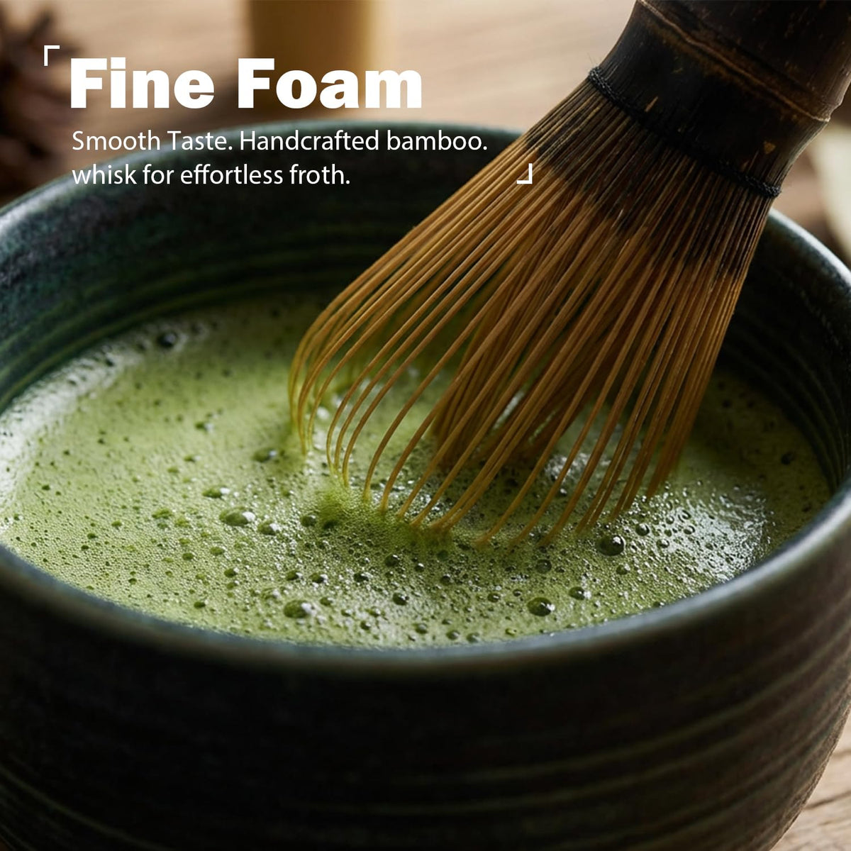 Matcha Set, 7-Piece Matcha Whisk Set with Bowl & 100-Prong Whisk (Dark Green)