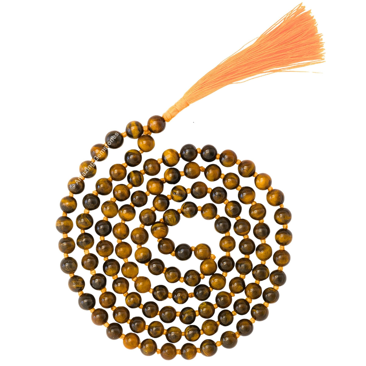 Tigers Eye Buddhist Prayer Beads Japa Mala with 108 Meditation Beads (Hand Knotted / Tigers Eye)