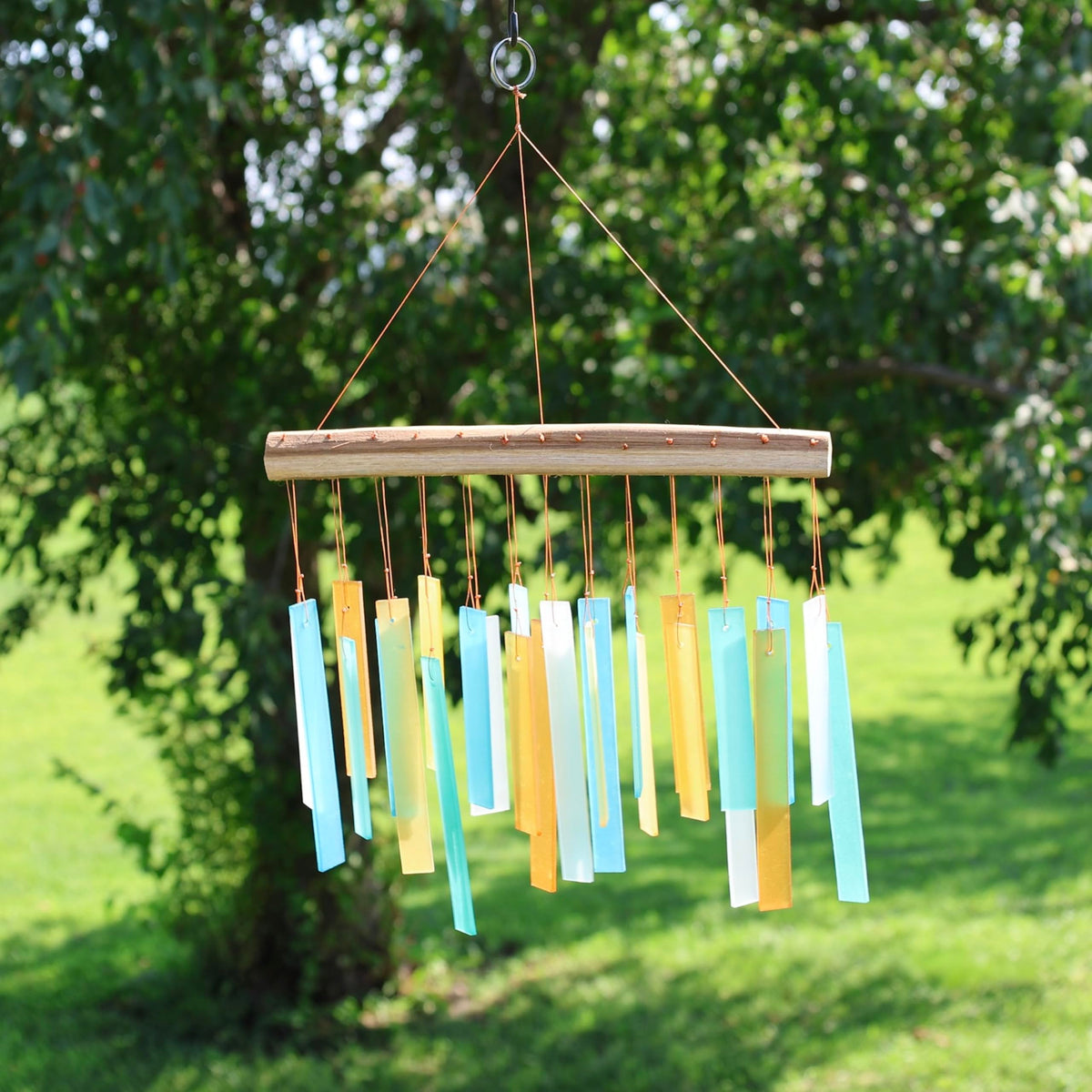 Caribbean Beach Glass Driftwood Wind Chime (Caribbean Beach)