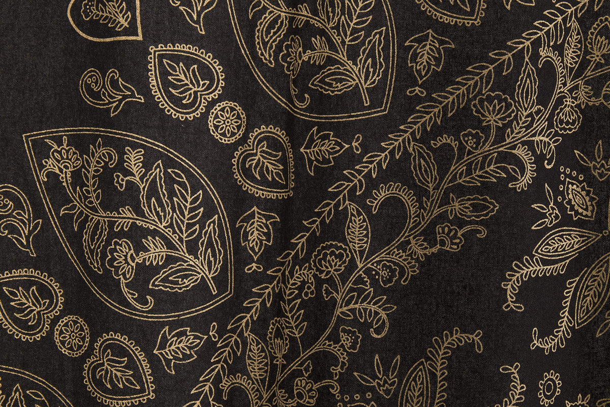 Indian Hippie Mandala Bohemian Beautiful Black Gold Window Drapery Curtain Bedroom Living Room Balcony Valance Panels (38"W x 83"L (Pack of 2) / Black Gold)