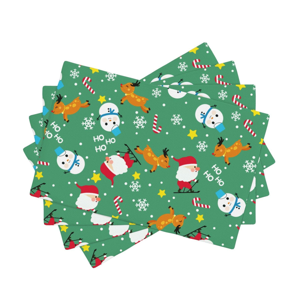 Placemats Christmas Place Mat Set of 4 Pieces Heat (4PCS / Merry Christmas)