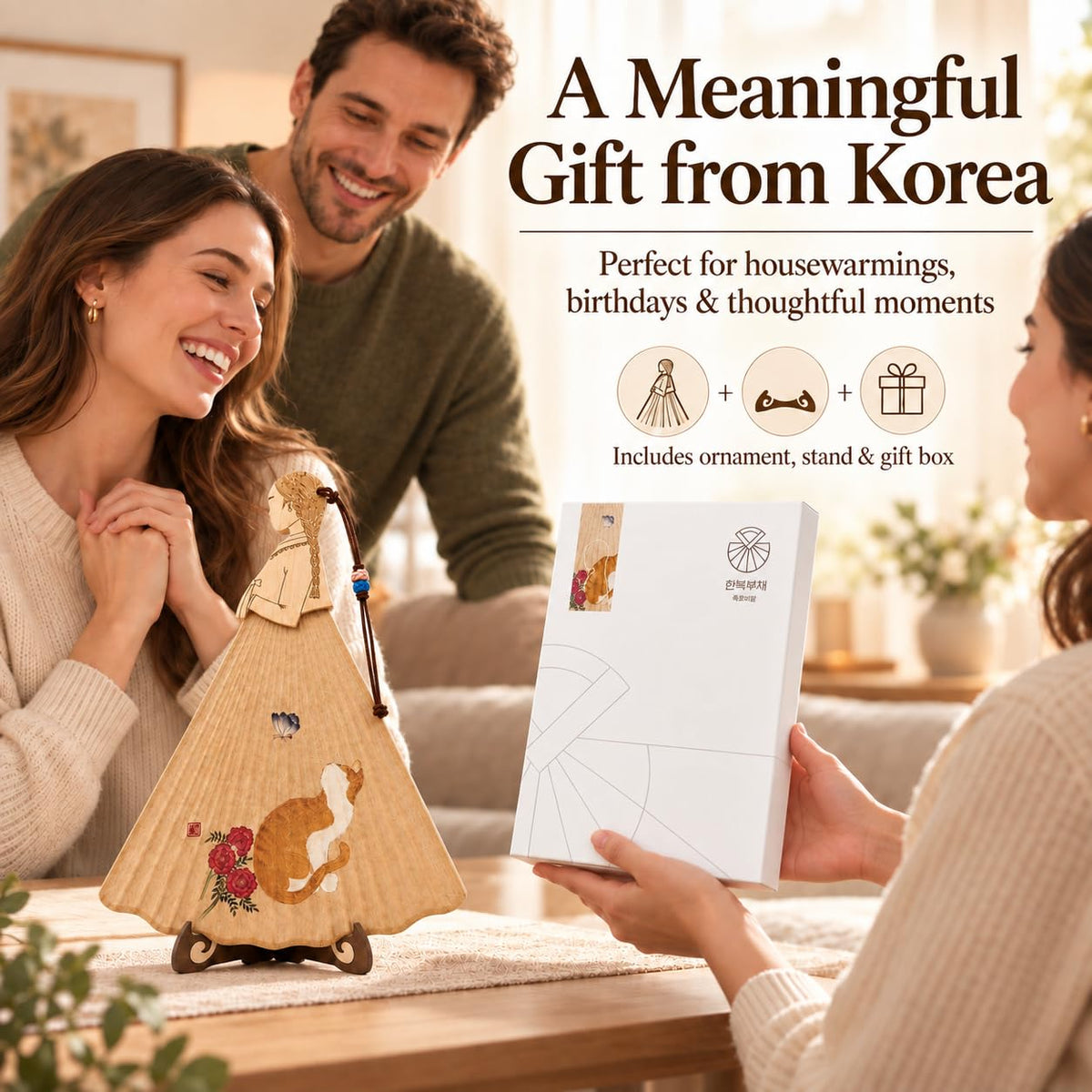Korean Shelf Decor (Cat With Flowers)