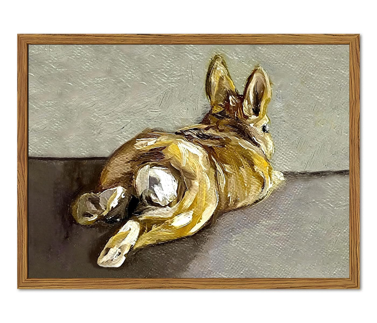 Framed Vintage Easter Bunny Wall Art (Cute Rabbit / 24"L x 16"W)