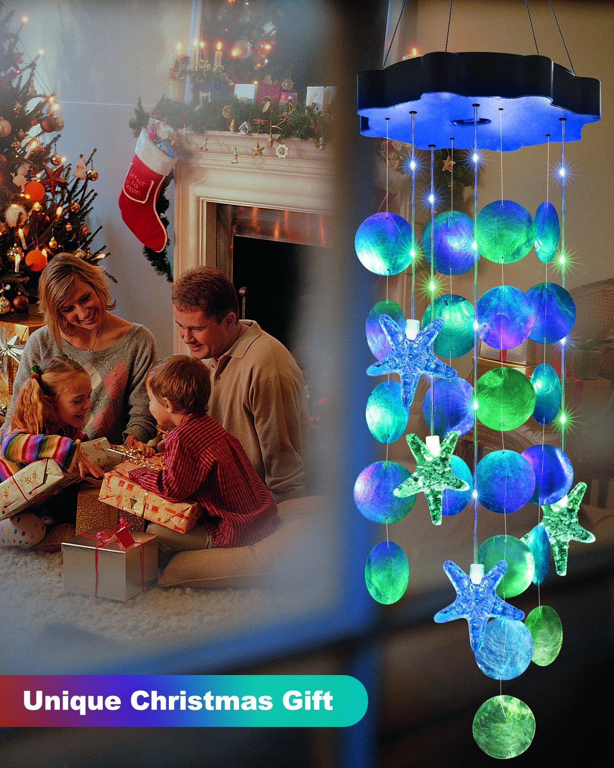 Solar Wind Chimes for Outside (Blue&green)