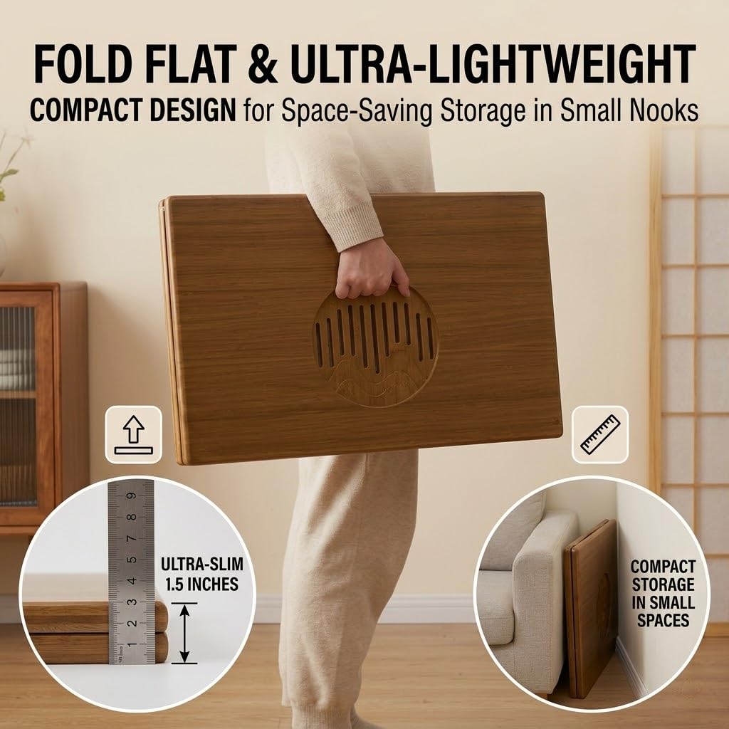 Japanese Floor Table (Tray + Coaster(4ps) + Table (80cm))