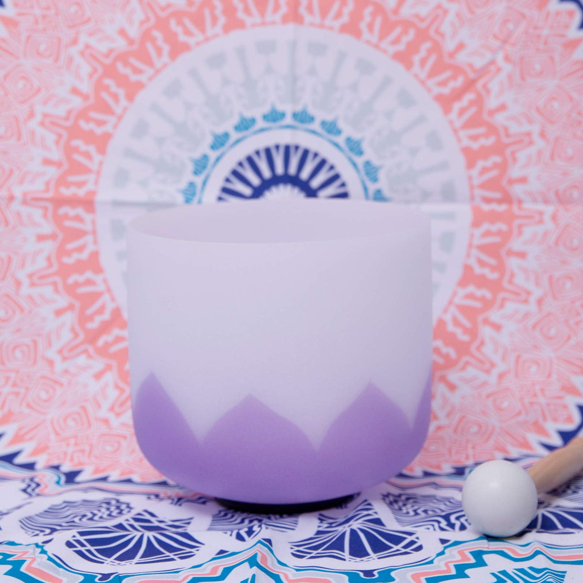 432Hz B Crown Chakra Lotus Frosted Quartz Crystal Singing Bowl 6 " (6 inch / 432 Hz B note Lotus Bowl)