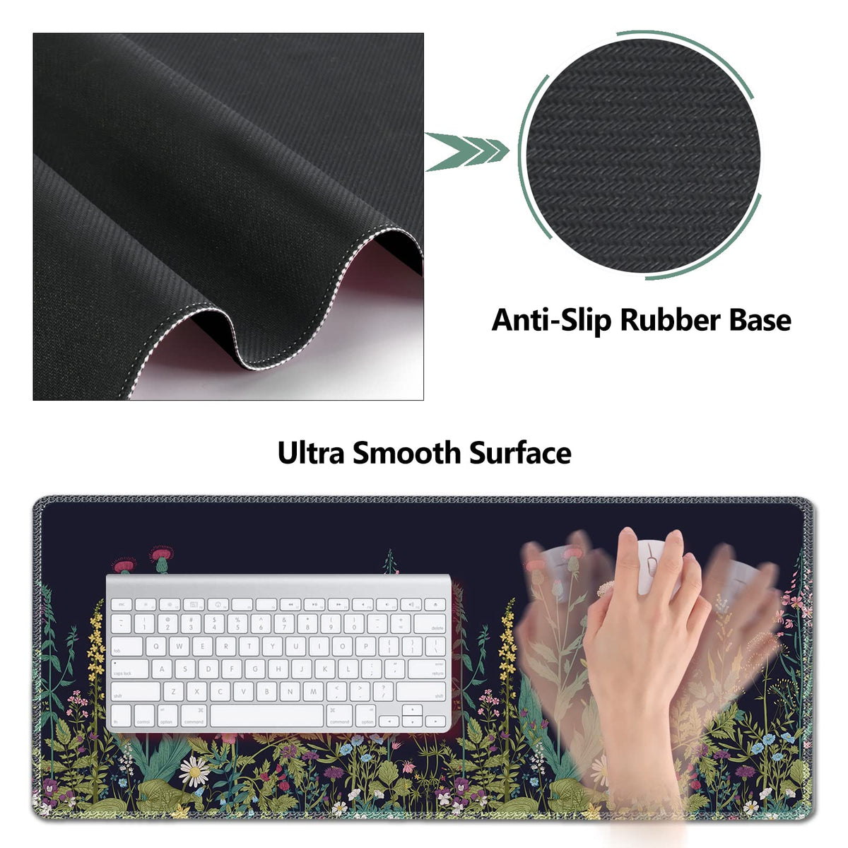 Large Gaming Mouse Pad Set (Flowers Plants)