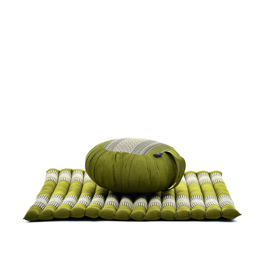Meditation Cushion Zafu & Zabuton Set 28 x 28 inches Kapok Zazen (Sf17 - Green)