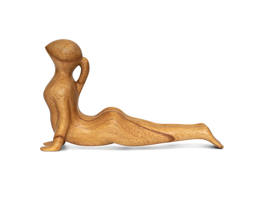 10" Wooden Handmade Abstract Sculpture Art Decorative Home Decor Handcrafted Figurine Accent Decoration Artwork Hand Carved (Cobra Pose)