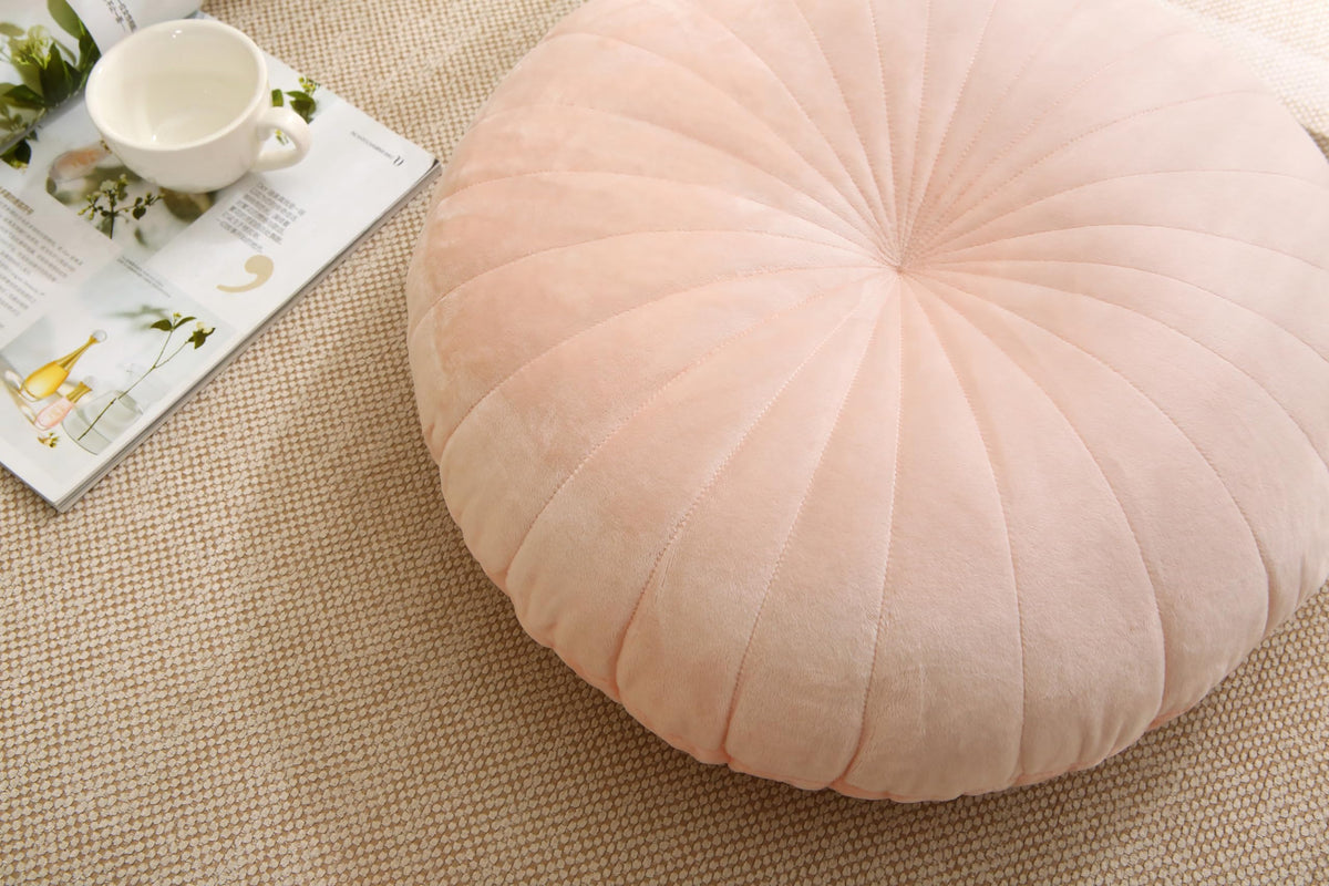 Floor Pillow Meditation Cushion Round Large Floor Pillows Seating for Adults (Pink / 18inches)