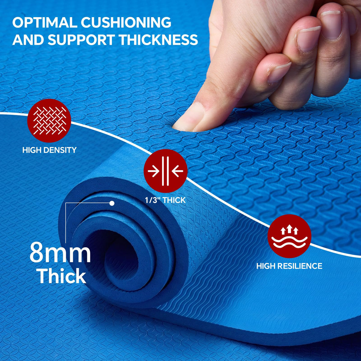 Extra Large Yoga Mat 6'x4' (Blue / 72" x 48" x 0.3")