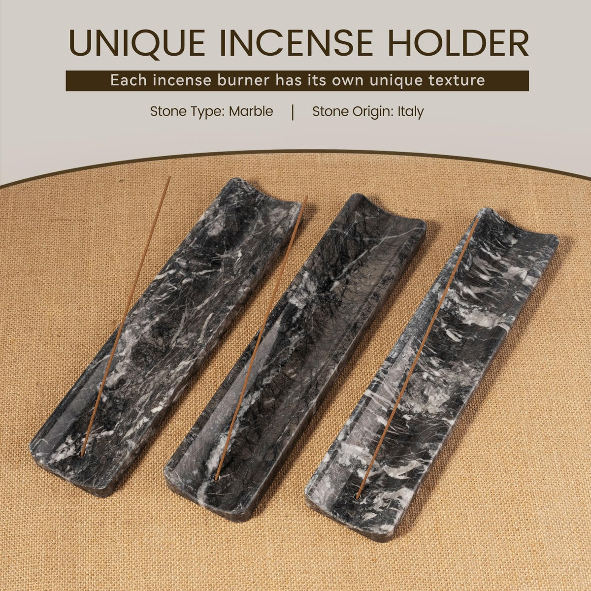 Marble Incense Holder (Black)