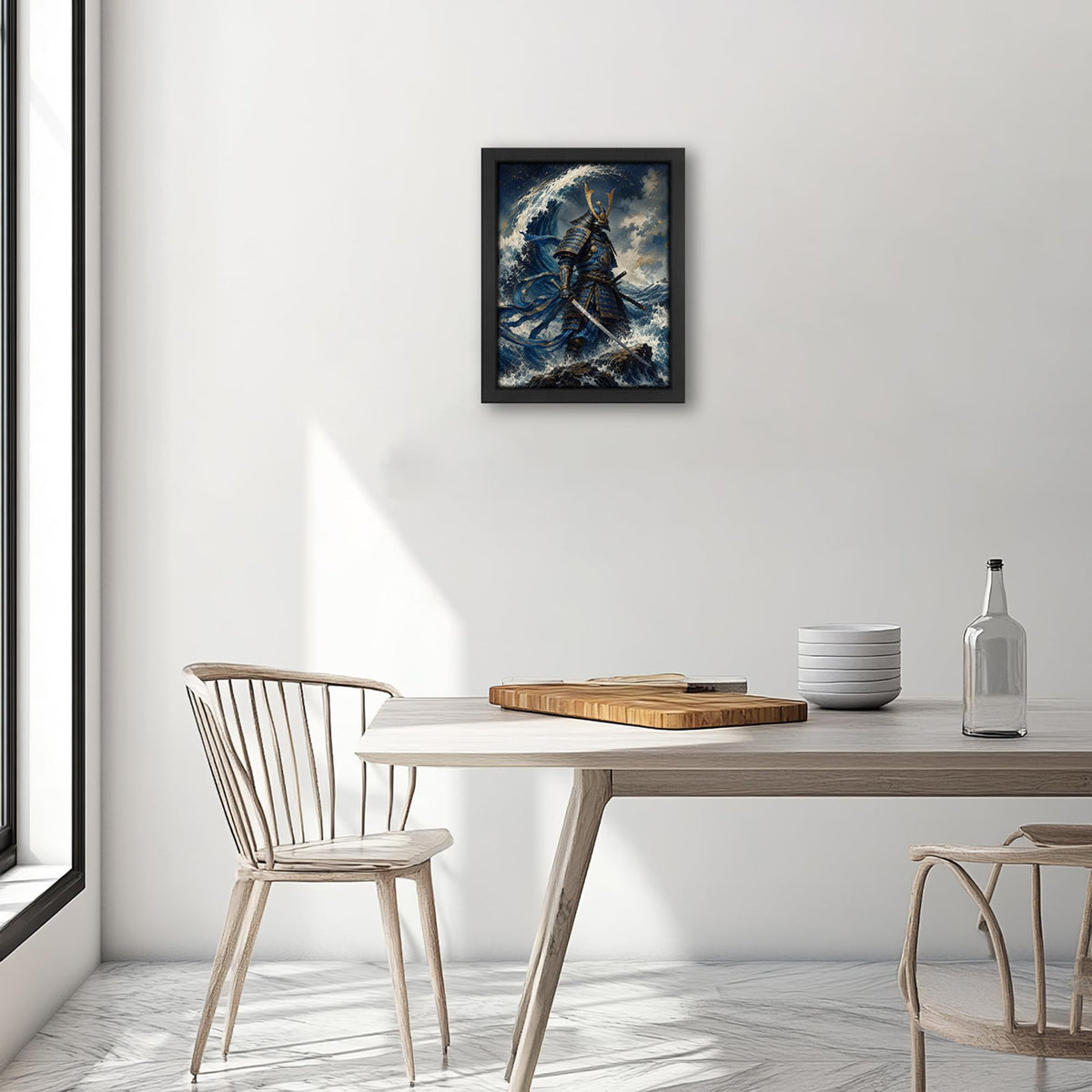 Japanese Samurai Decor Wall Art (Wall Art Framed 33 / 20"L x 16"W)