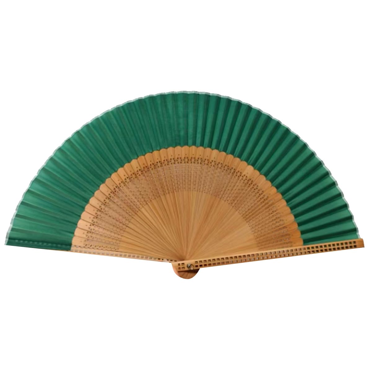 fscafscn Hand Fan for Vintage Japanese Bamboo Silk Elegant for Dance Music Festival Wedding Church Decoration Party (Army Green / Medium)