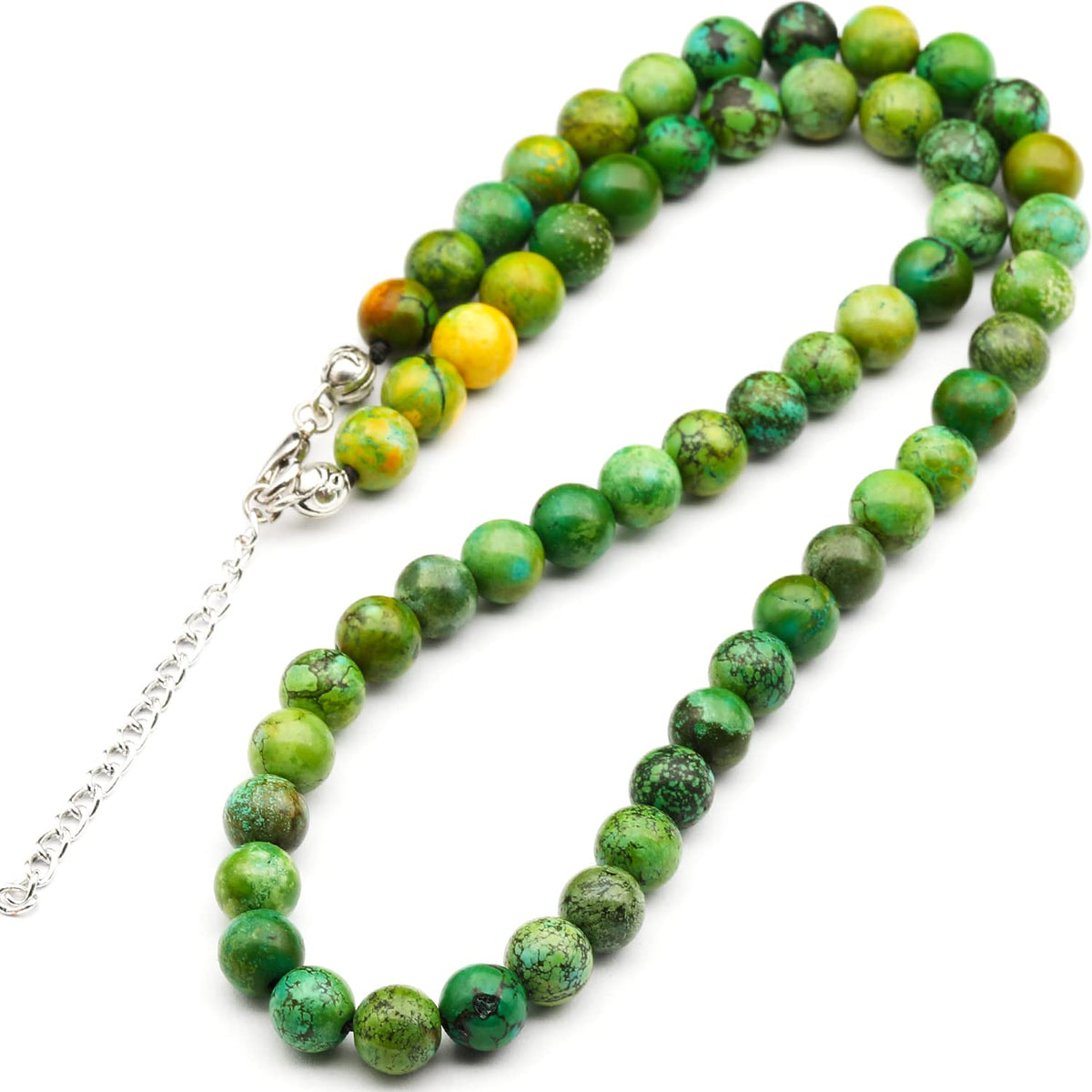 Natural Green Turquoise Beaded Choker Necklace (Green Turquoise / 18 Inches)