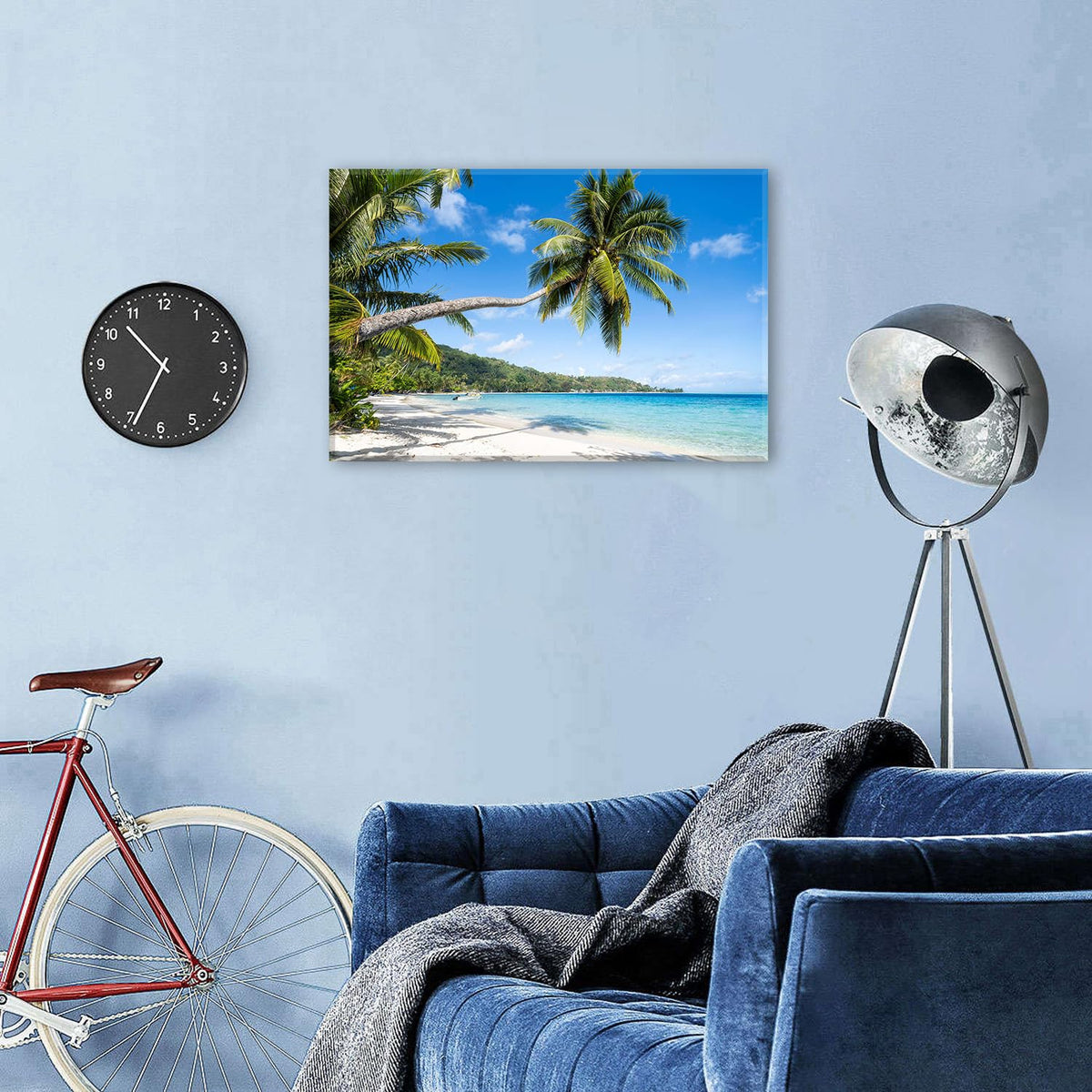 Tropical Coastal Wall Art Beach Landscape Palm Tree Pictures for Living Room Bathroom Wall Decor Ocean Scenery Poster Nature Seascape Canvas Prints Modern Framed Artwork Office Home Decorations 20x30” (30"L x 20"W / Seascape)