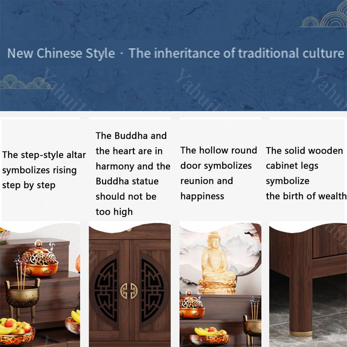 Personal Shrine Altar Table (Cherry / 61"Lx23.6"Wx50"H)