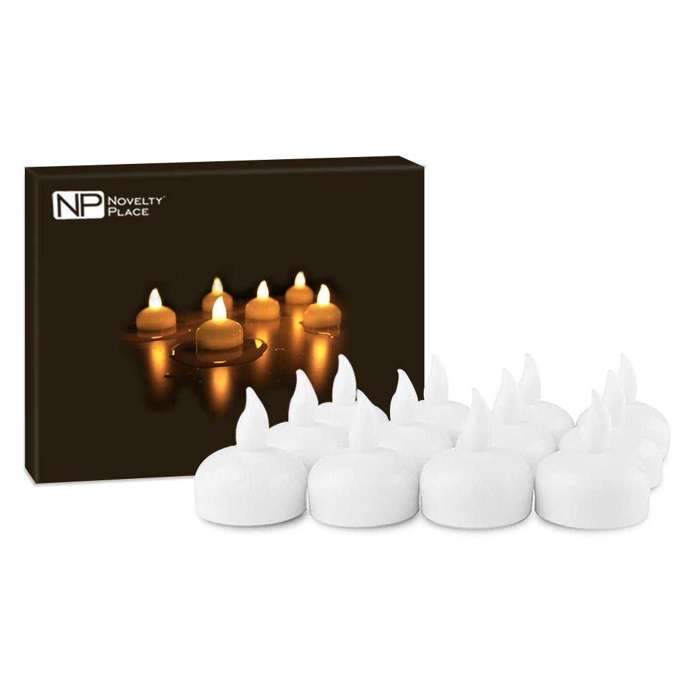 12Pcs Waterproof Flameless Floating Tealights (Yellow (12 Pcs))