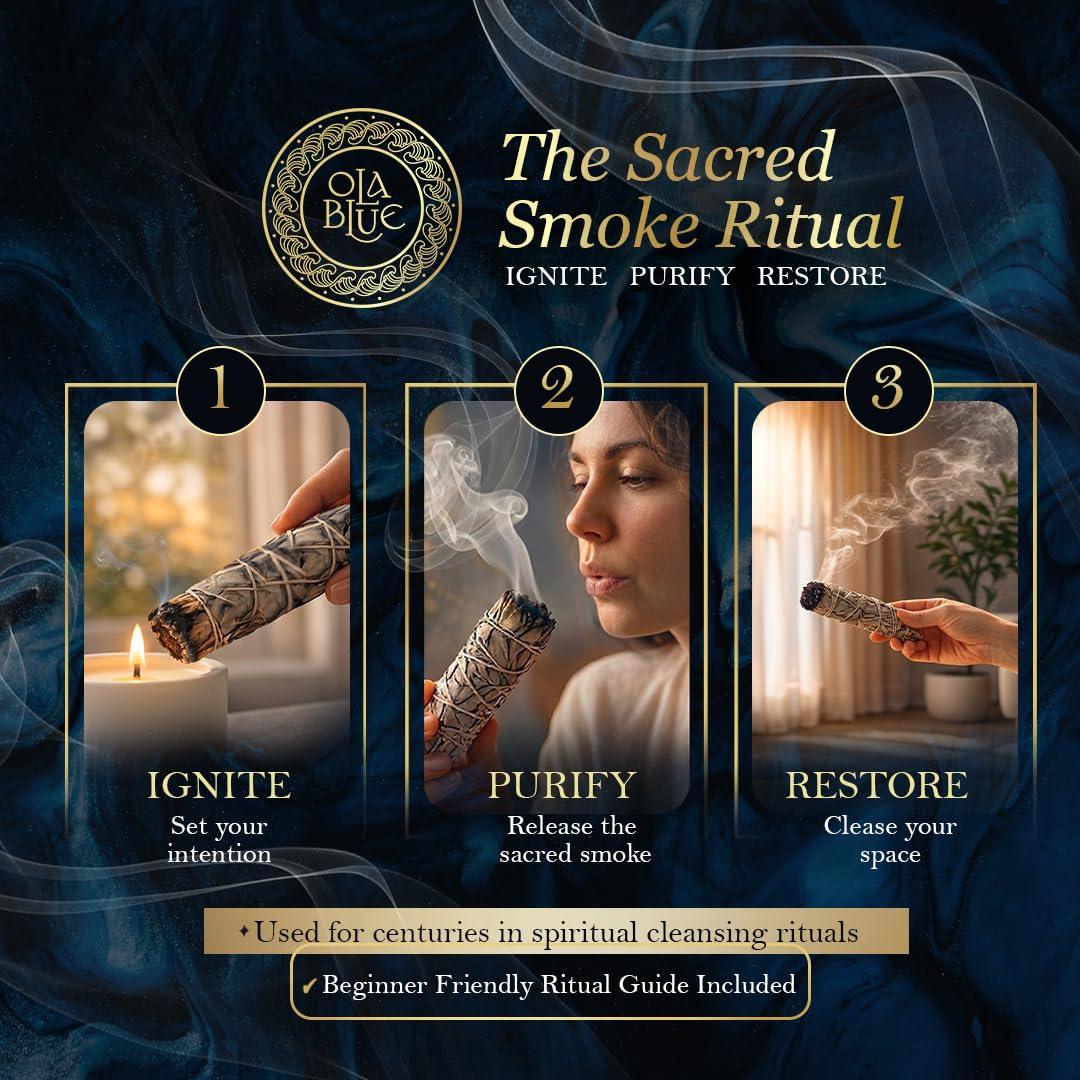White Sage Smudge Sticks 6 Pack Premium 4 Inch Sage Bundles for House Cleansing
