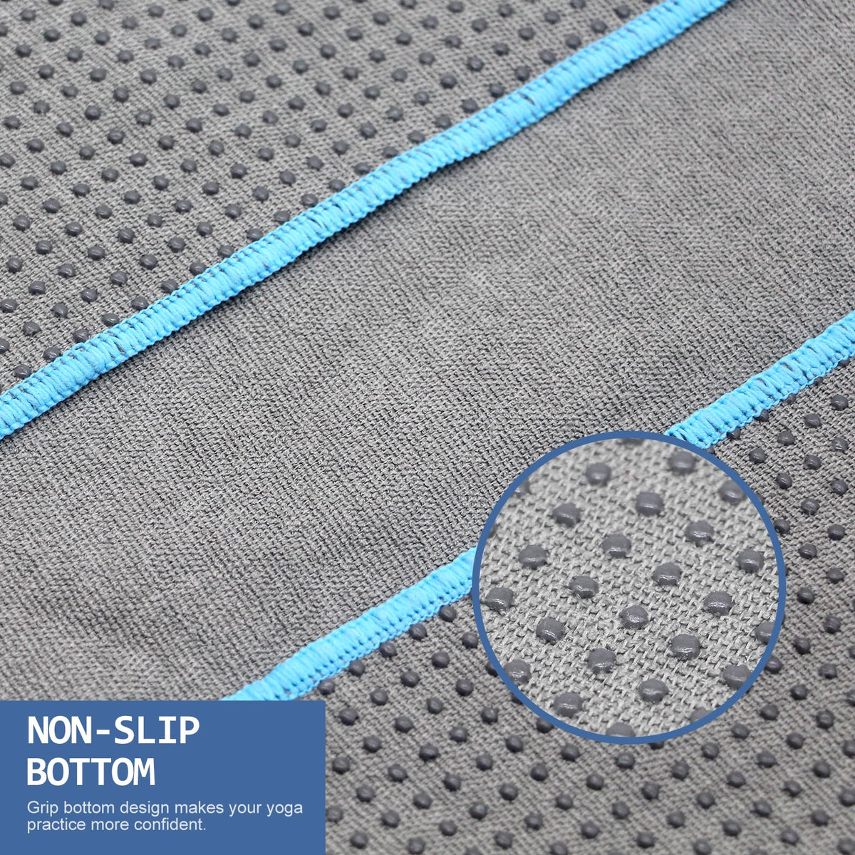 2 Pack Hot Yoga Towel with Grip Dot (Grey)