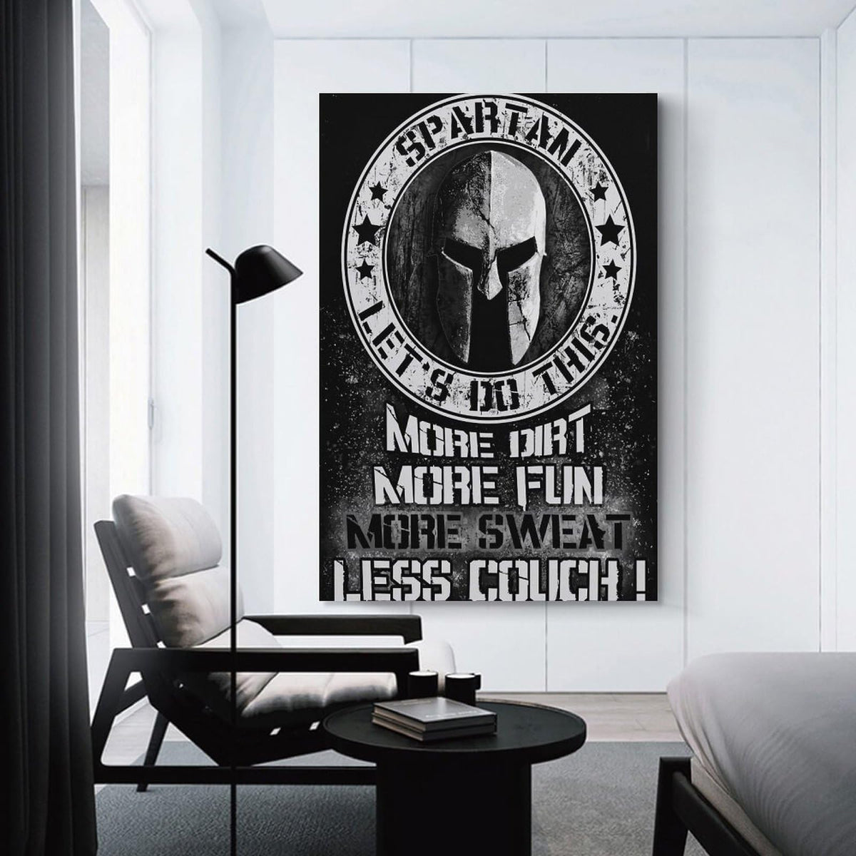 Spartan Law Never Retreat Never Surrender Warrior Shield Spear Canvas Printing Wall Art Prints Wall Decor Posters Motivational Greek Soldier Living Room Bedroom Office Gym 12x18inch (style-24 / 12x18inch(30x45cm) Unframe)