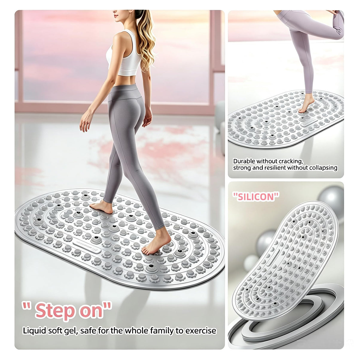 Acupressure Mat & Foot Massager (Grey)