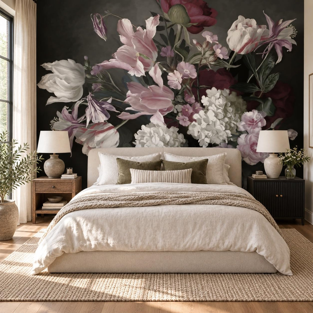 Peel and Stick Wall Mural Wallpaper Floral 157"x108" Decor A17 (A17 / 157" x 108")