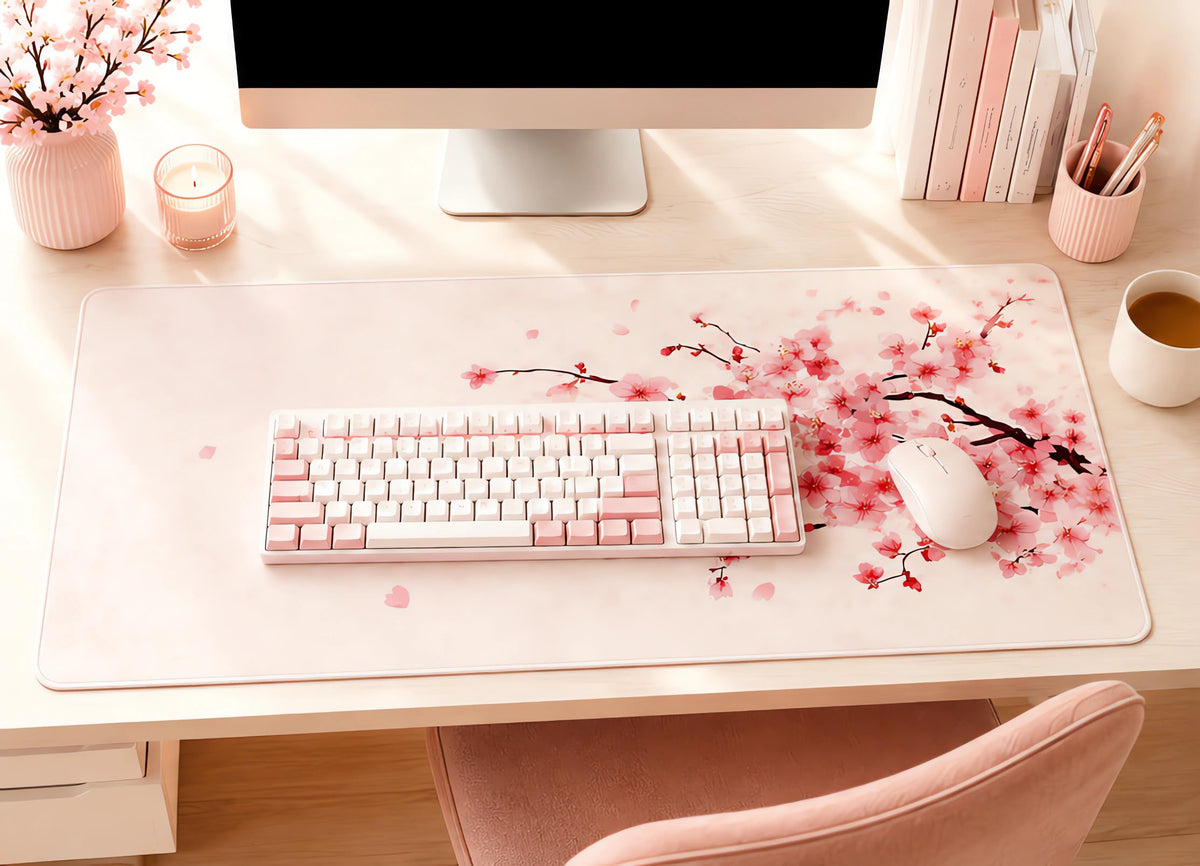 Cherry Blossom Desk Mat (Pink Cherry Blossom)