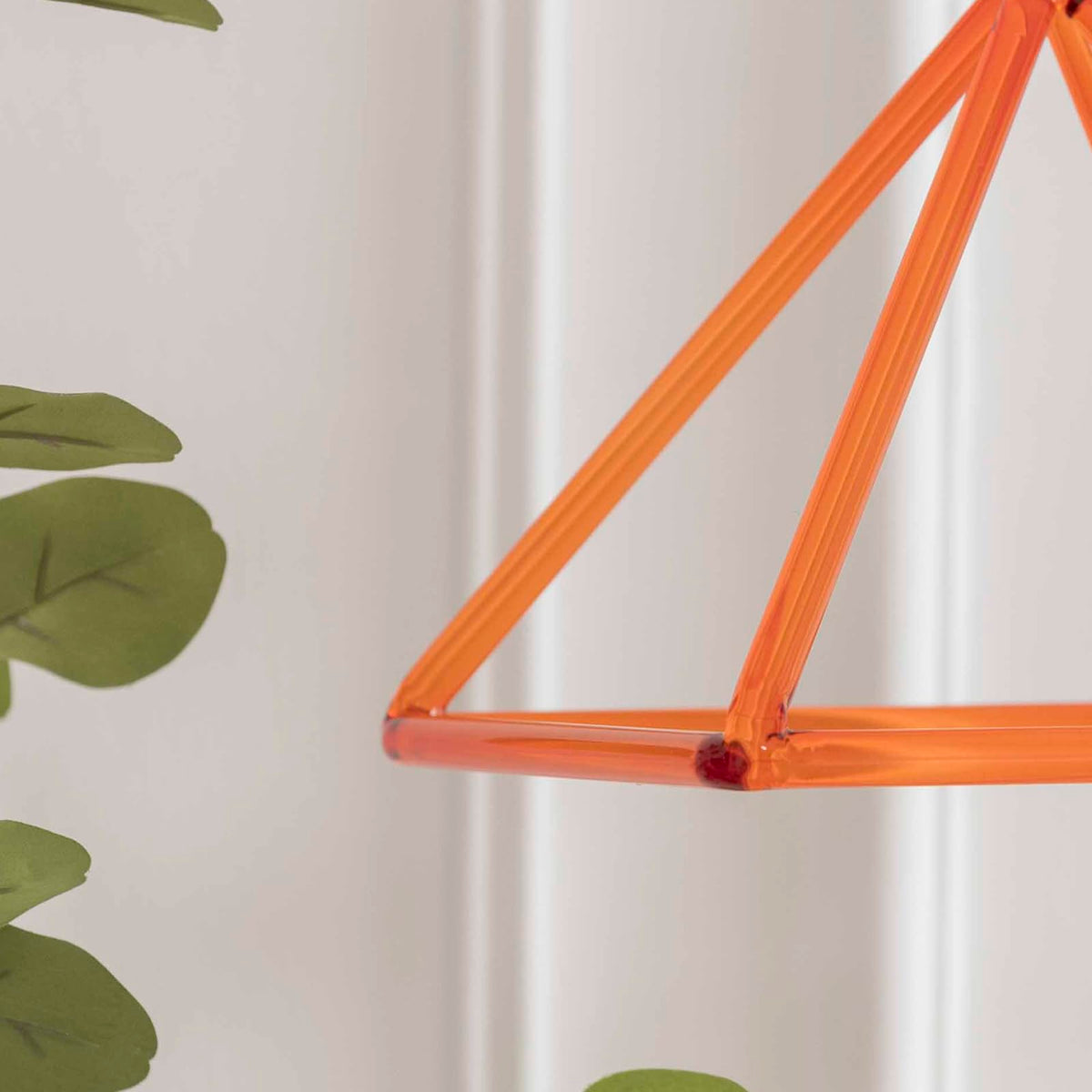 Crystal Pyramid Sound Healing (8inch orange with bag)
