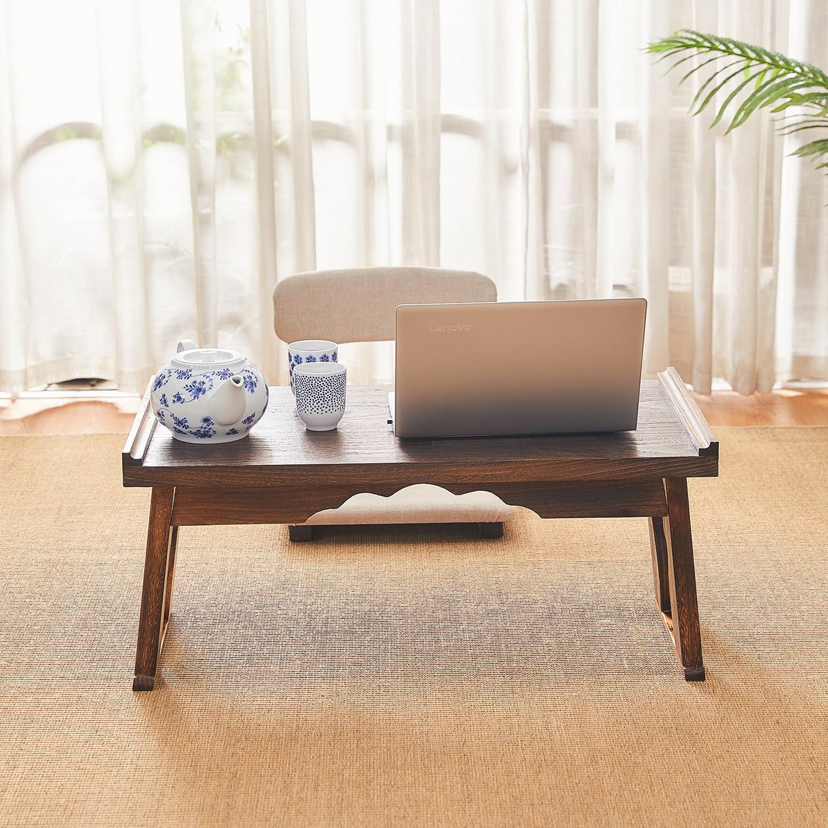 Foldable Japanese Small Floor Table (26.8”x13.4”x11.4”)