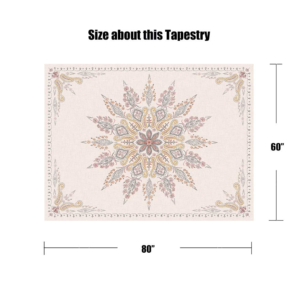 Bohemian Tapestry Wall Hanging (80"L x 60"W / WhiteSimple)