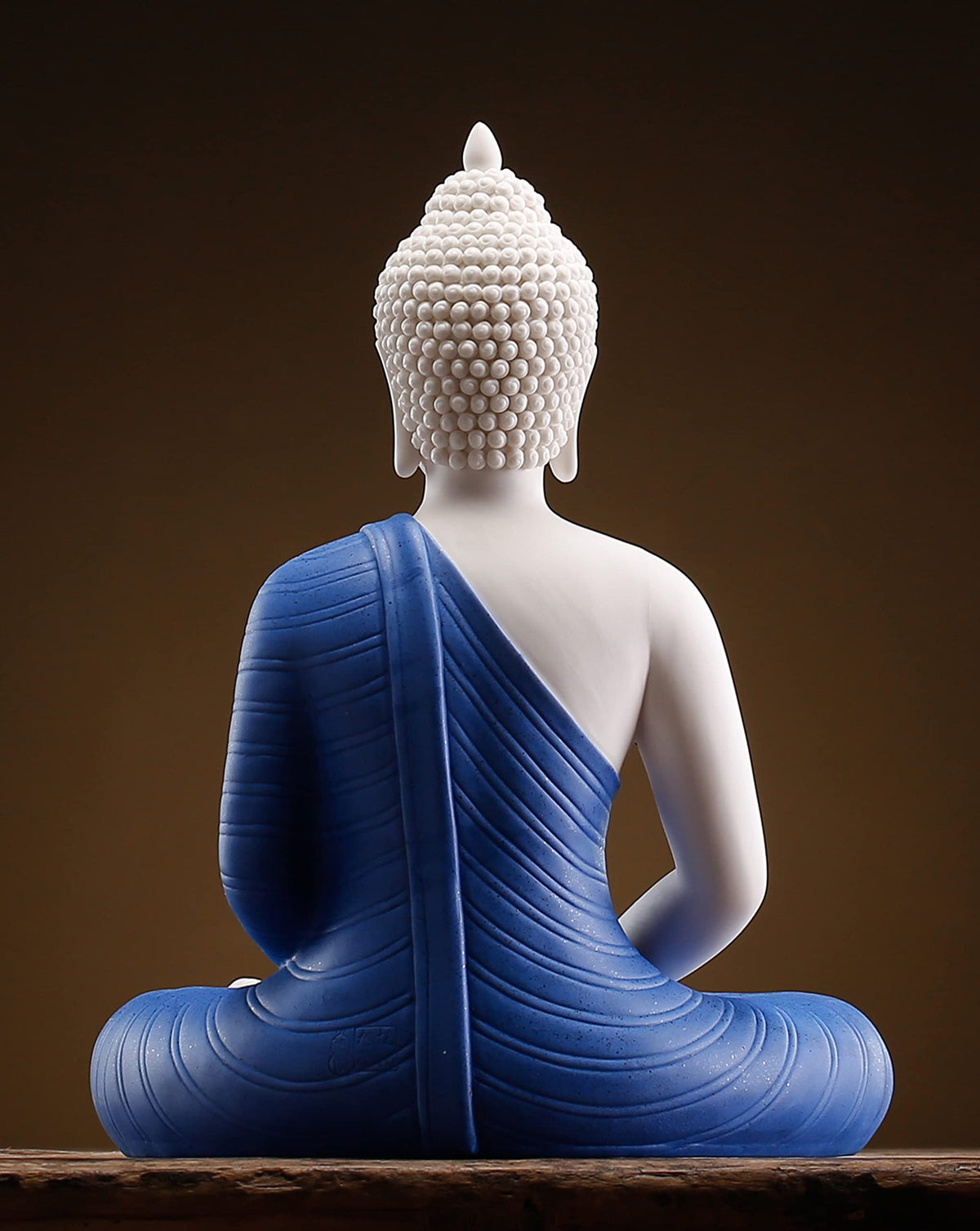 12 inch Blue Buddha Statue for Home Decor (Blue)