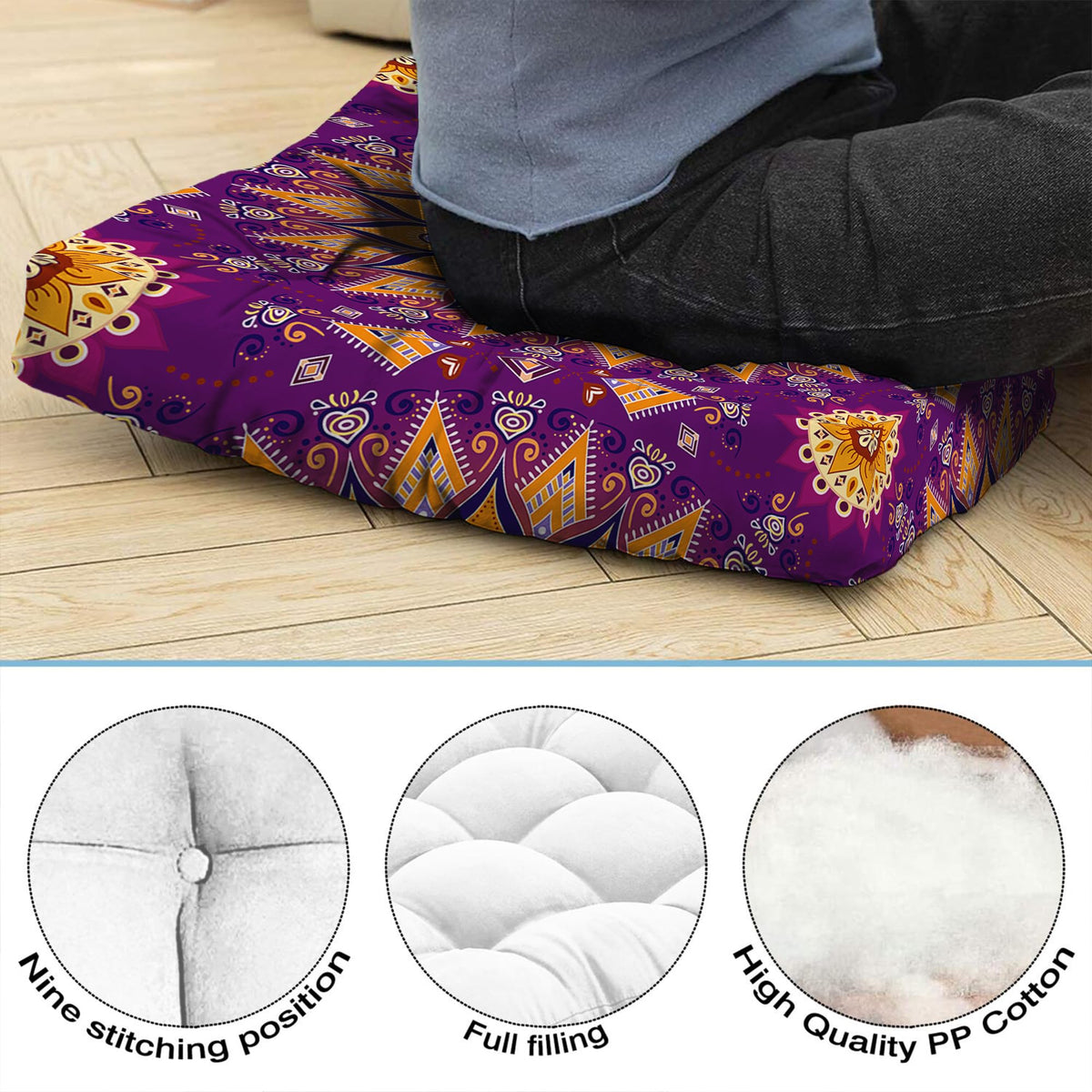 Mandala Meditation Cushion (10.mandala Meditation Cushion-1 / 22x22 inch square)