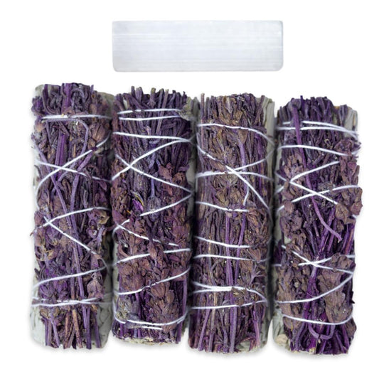 Lavender White Sage Smudge Sticks with Selenite Stick