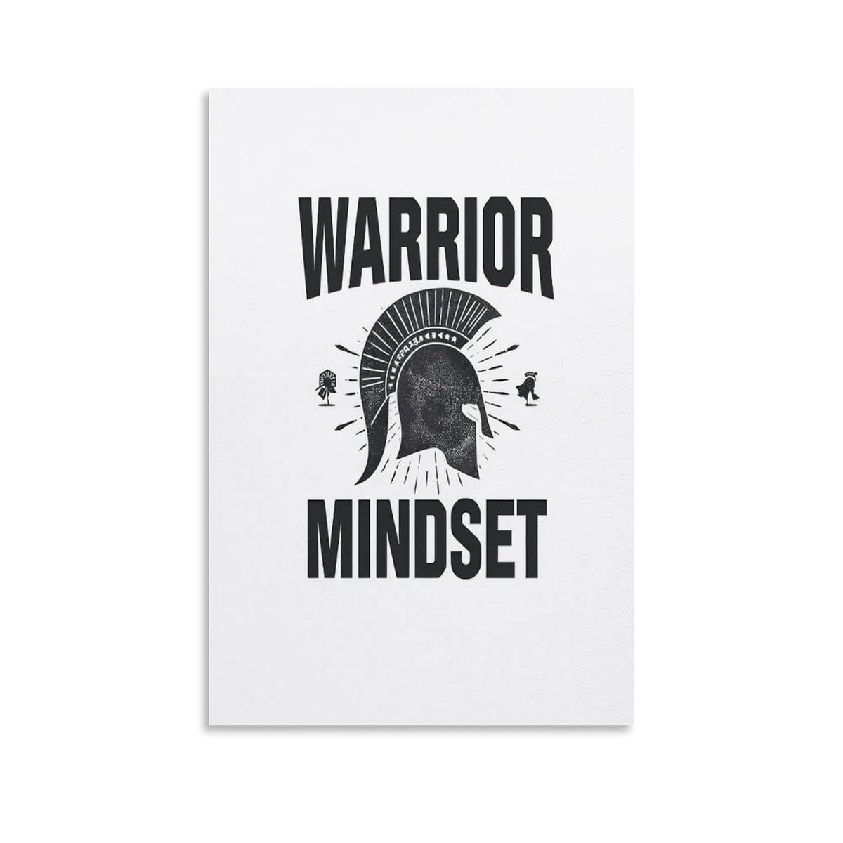 Warrior Mindset Spartan Helmet Canvas Printing Wall Art Prints Wall Decor Posters Minimalist Nordic Fitness Gym Bedroom Living Room Office Motivational Philosophy Decor 12x18inch (style-3 / 12x18inch(30x45cm) Unframe)