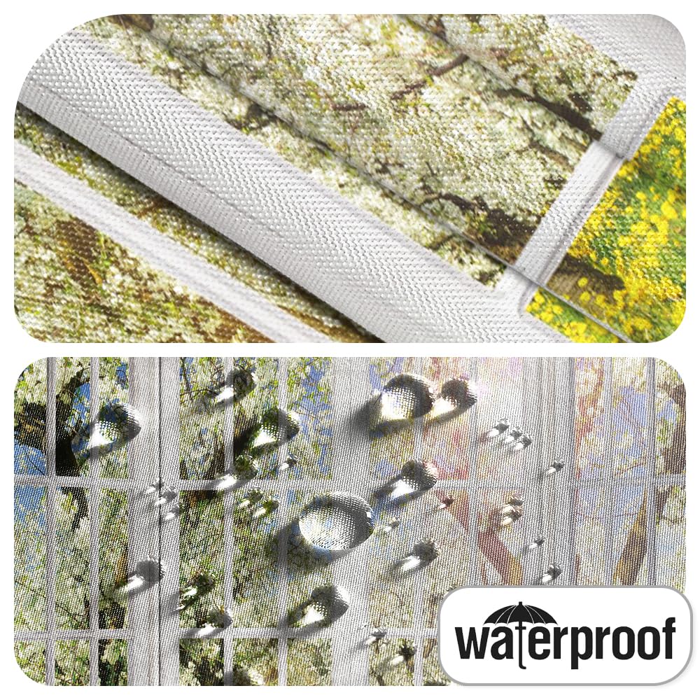 72x72inch Spring Sunrise Scenery Shower Curtain Sets French Style European White Curtain Bath Curtain for Bathroom Natural Scenery Floral Plants Outside Window Bathtub Stall Decor with Hooks (72"W x 72"L (Pack of 1) / Green02)