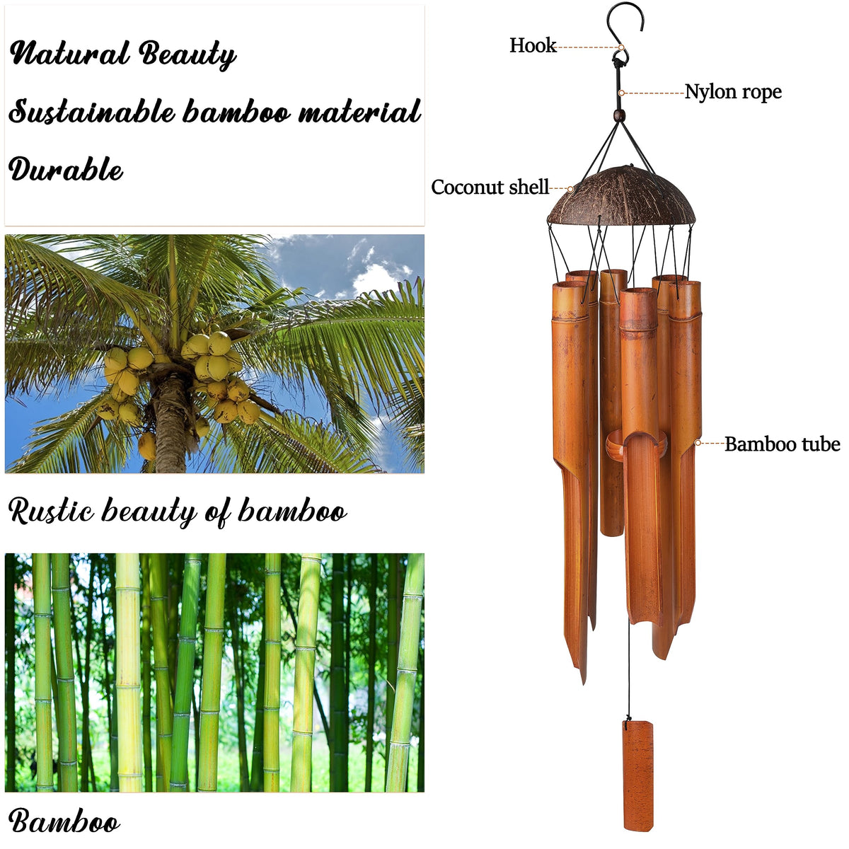 38" Bamboo Wind Chimes (38'')