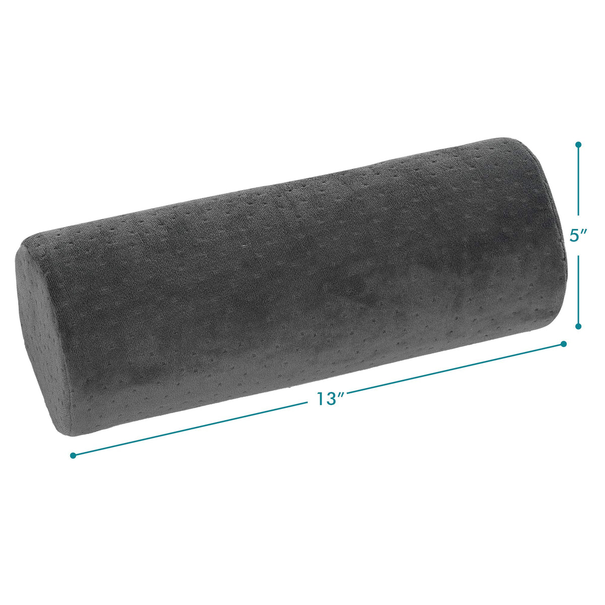 Round Cervical Roll Cylinder Bolster Pillow with Removable Washable Cover (13x5 Inch, Soft, Grey)