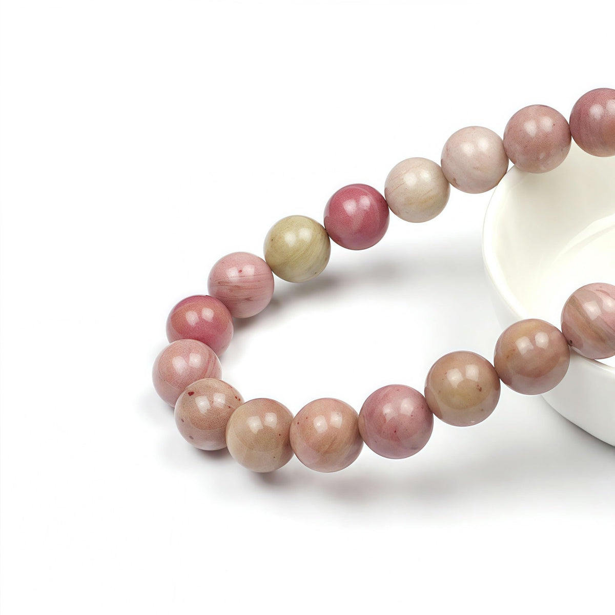 Natural Red Stripes Rhodonite Round Stone Beads for Jewelry Making (Red Stripes Rhodonite / 4mm)