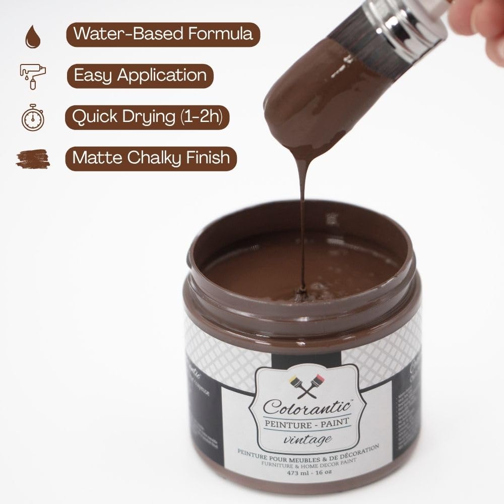Vintage Chalk Based Paint for DIY Furniture and Home Decor Craft Art (Sweet Truffle / 32 Fl Oz (Pack of 1))