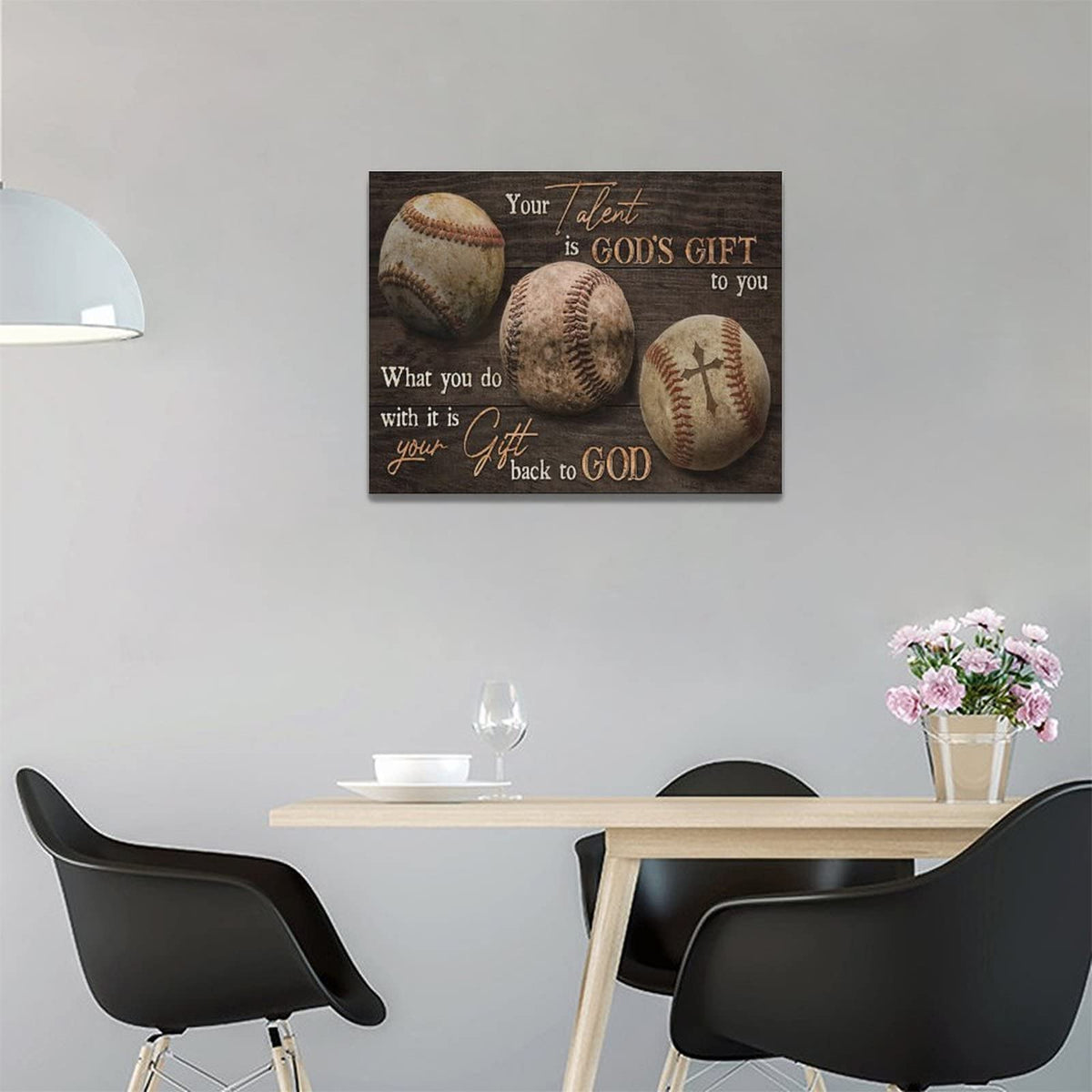 Baseball Wall Art Rustic Motivational Baseball Sports Pictures Wall Decor Baseball Poster Inspirational Quotes Canvas Painting Prints Modern Artwork Home Decor for Bedroom Office Gym 16"x12" (Baseball / 16"L x 12"W)