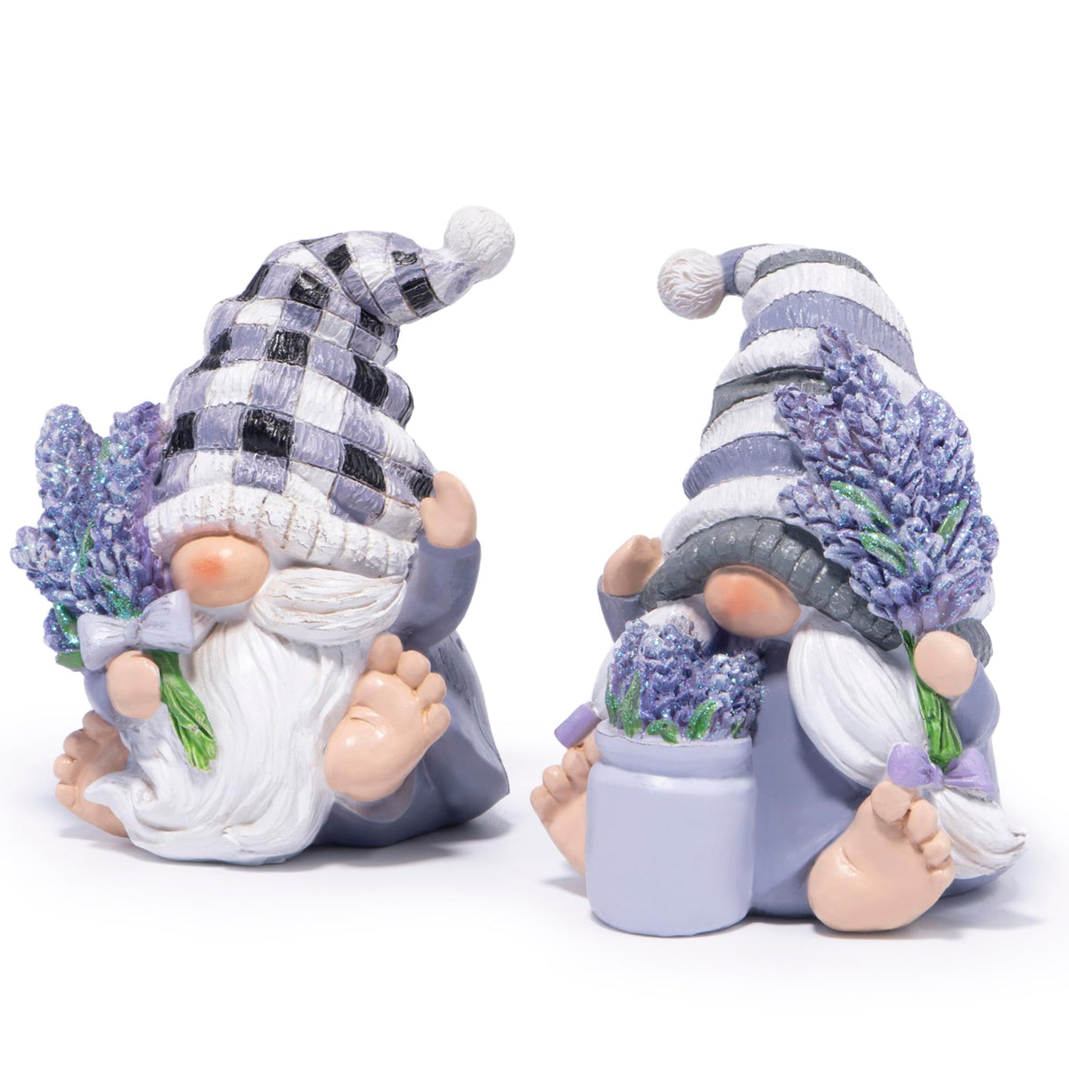 Spring Lavender Gnomes Set Purple Figurines Decor (Lavender)