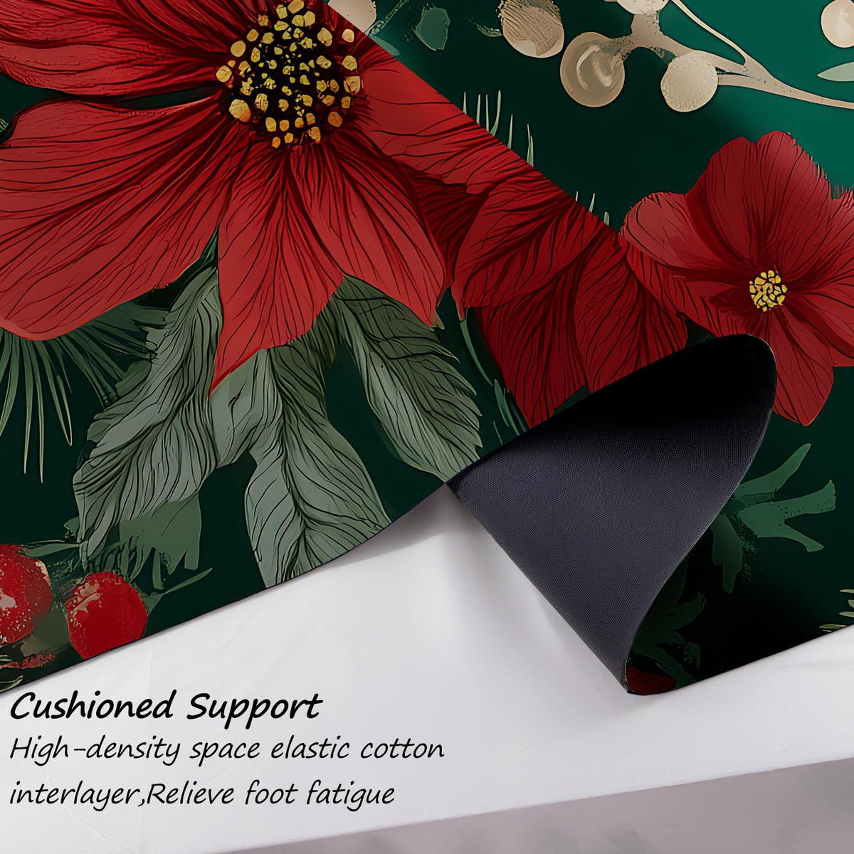 Poinsettia Christmas Rug 20x47 Inch (#25)