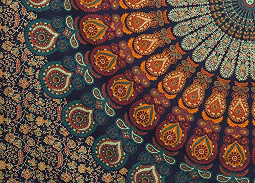 Popular Twin Hippie Indian Tapestry Elephant Mandala Throw Wall Hanging Gypsy Bedspread Twin 54x84 Inches (84"L x 54"W / Multicolor)