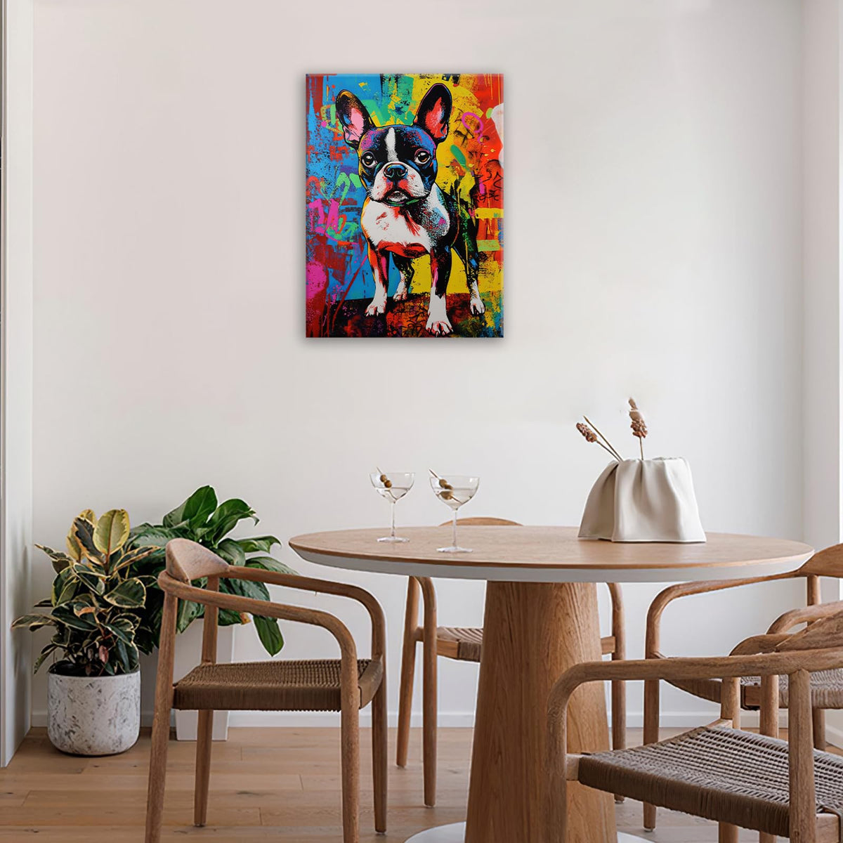 Banksy Wall Art (Boston Terrier / 16L" x 20W")