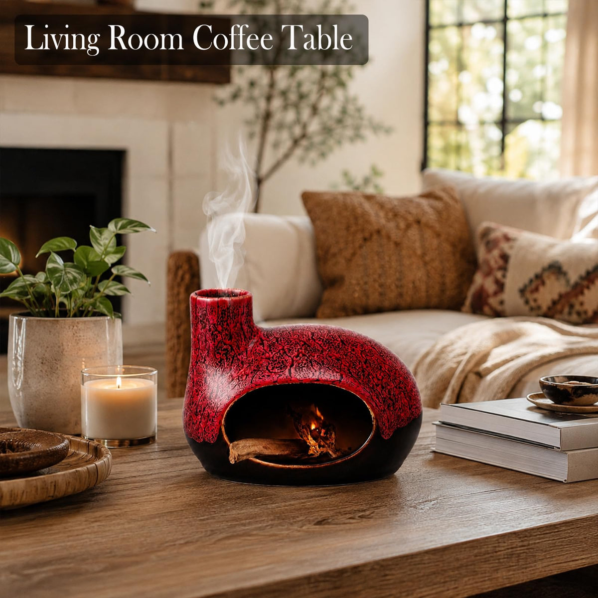 Handcrafted Ceramic Palo Santo Holder (Red)