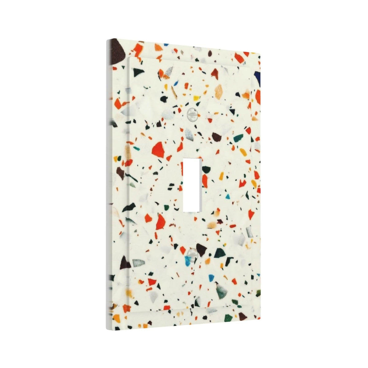 Beige.Cream Yellow Terrazzo Marble Decorative 1 Gang Light Switch Cover Single Toggle Switch Wall Plate Cover Electrical Switchplate Faceplat Room Decor (Beige.Cream Yellow Terrazzo Marble / Toggle Mid 1-Gang)