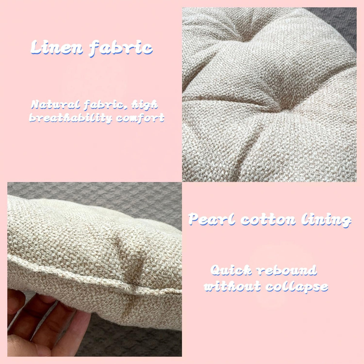 Large Linen Floor Cushions 30inch (30inch / Beige)